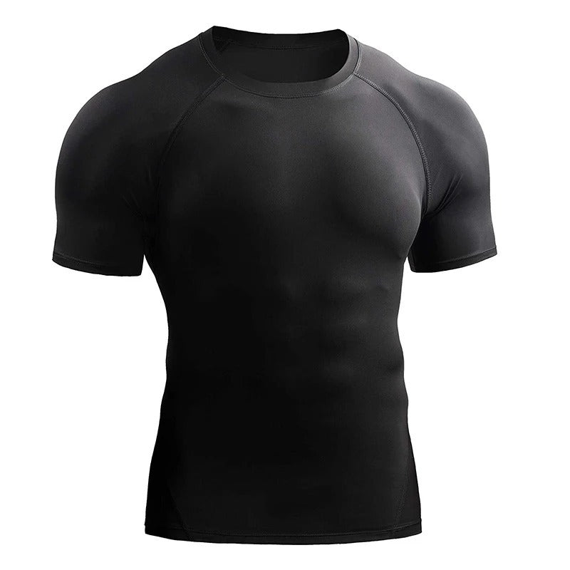 Workout Clothes Short Sleeve Men Quick Drying Clothes Exercise Running T-shirt