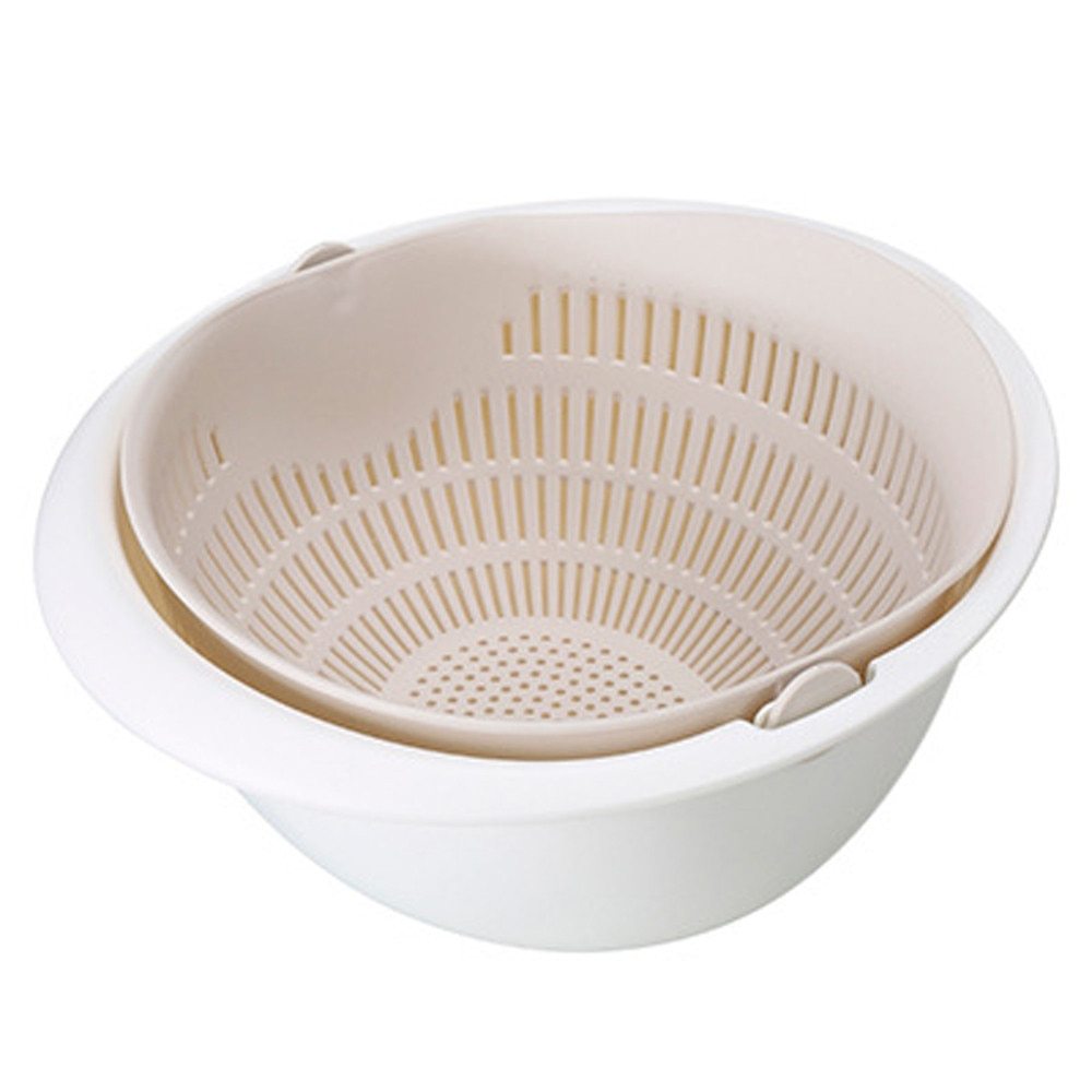 Portable detachable double-layer hollow fruit and vegetable cleaning drain basket Washed rice noodles