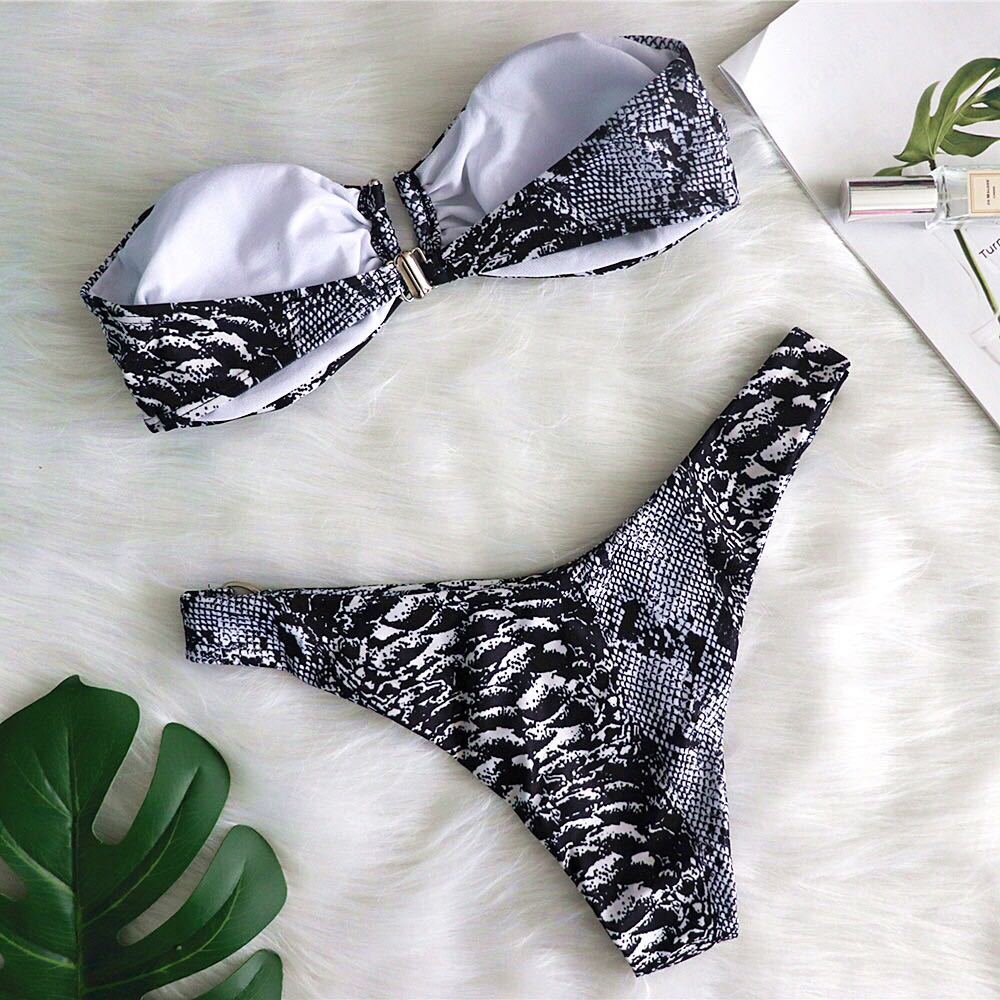 Bikini low rise swimwear print swimwear