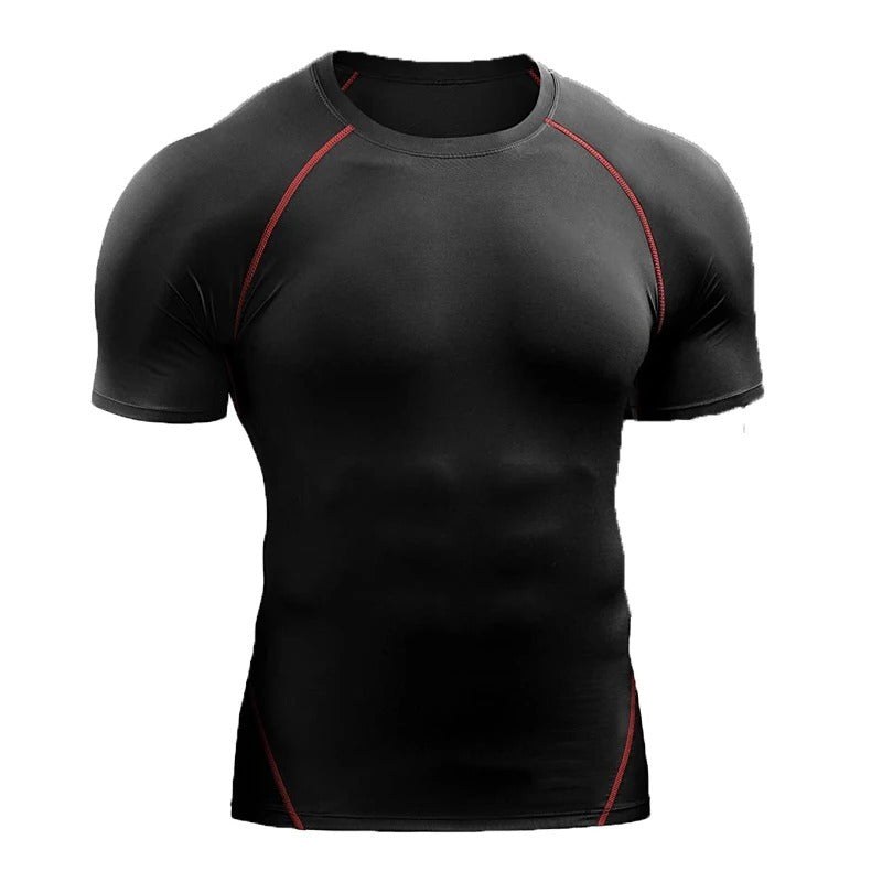 Workout Clothes Short Sleeve Men Quick Drying Clothes Exercise Running T-shirt