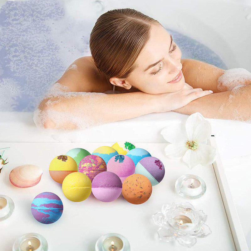 Rainbow Bath Salt Ball Essential Oil Bath Ball 64g Explosive Bath Salt Ball