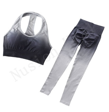 Two Piece Seamless Yoga Women's Gym Polyester BODYSUIT