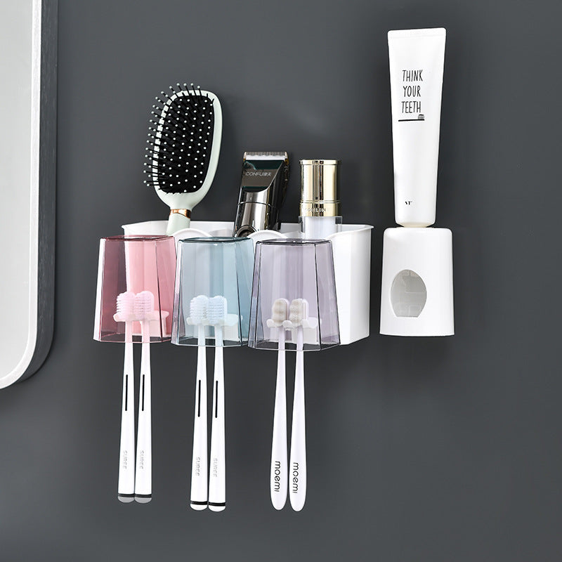 Bathroom Wall-mounted Non-punch Toothbrush Rack