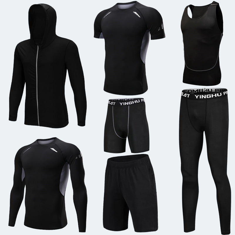 Running Workout Clothes Men 7pcs / sets Compression Running Basketball Games Jogging Tights set of underwear Gym Fitness sports sets