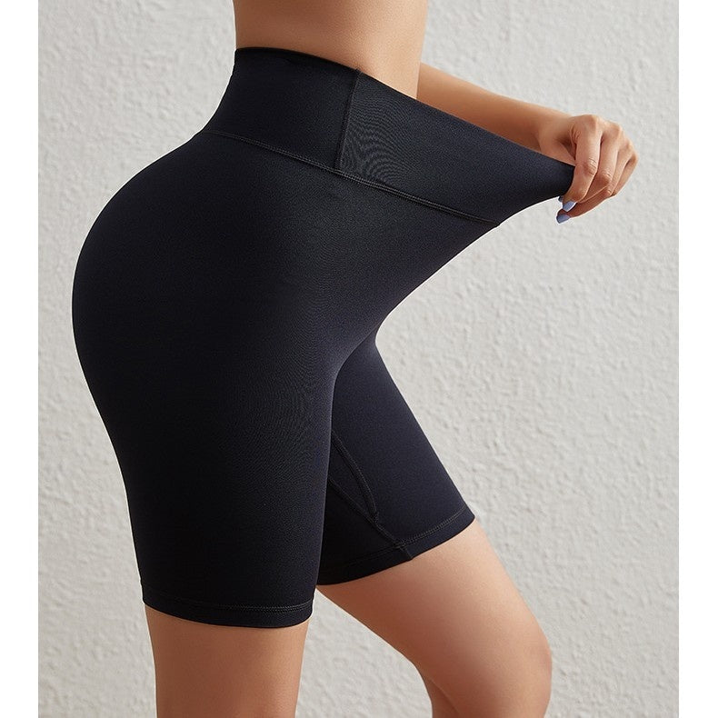 Women's Cross Waist Yoga Shorts High Waist Belly Contracting