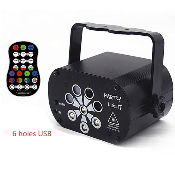 New LED Stage Light Laser Projector Disco Lamp With Voice Control Sound Party Lights For Home DJ Laser Show Party Lamp