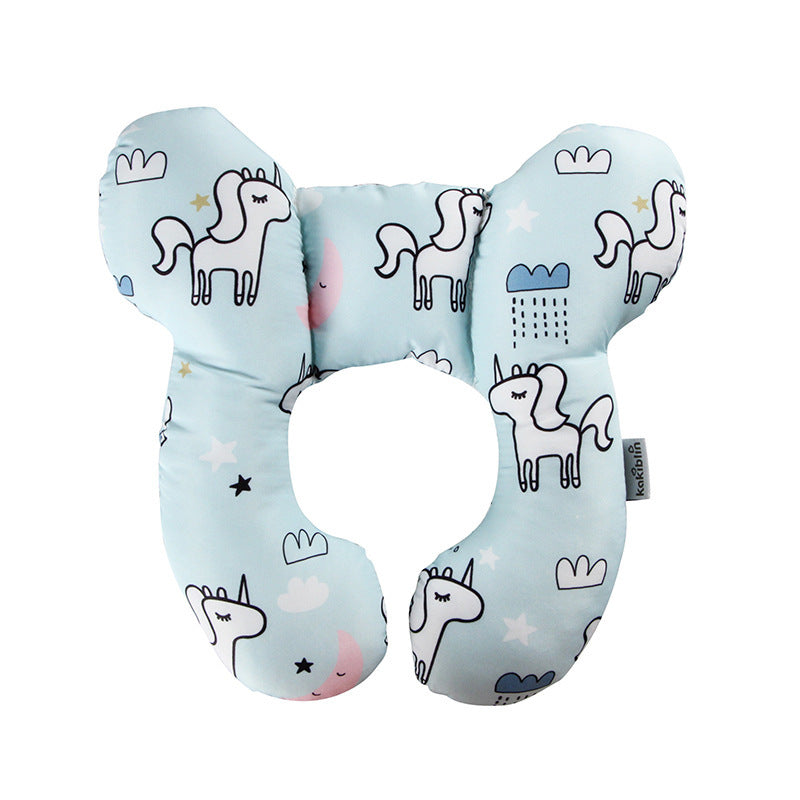 Cute Cartoon Pattern Baby U-shape Pillow Travel Car Seat Neck Protector