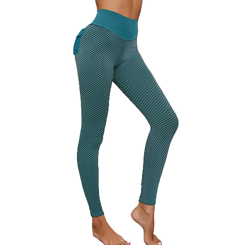 Honeycomb Yoga Pants Butt Pocket High Waist Hip-lift Sportswear