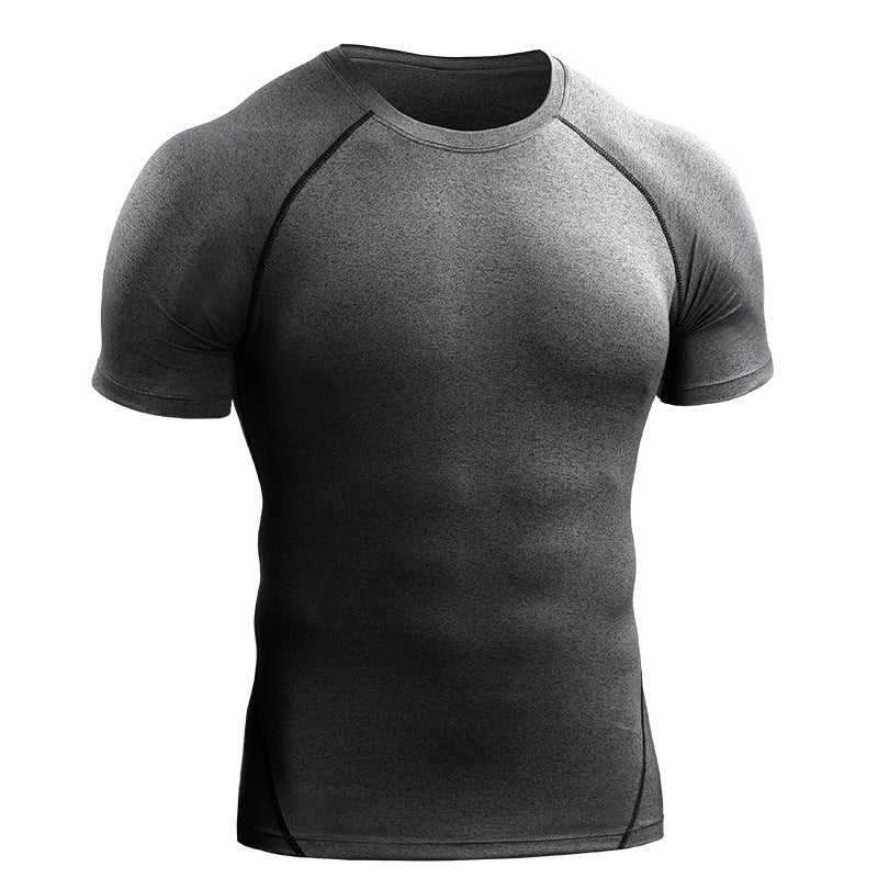 Workout Clothes Short Sleeve Men Quick Drying Clothes Exercise Running T-shirt