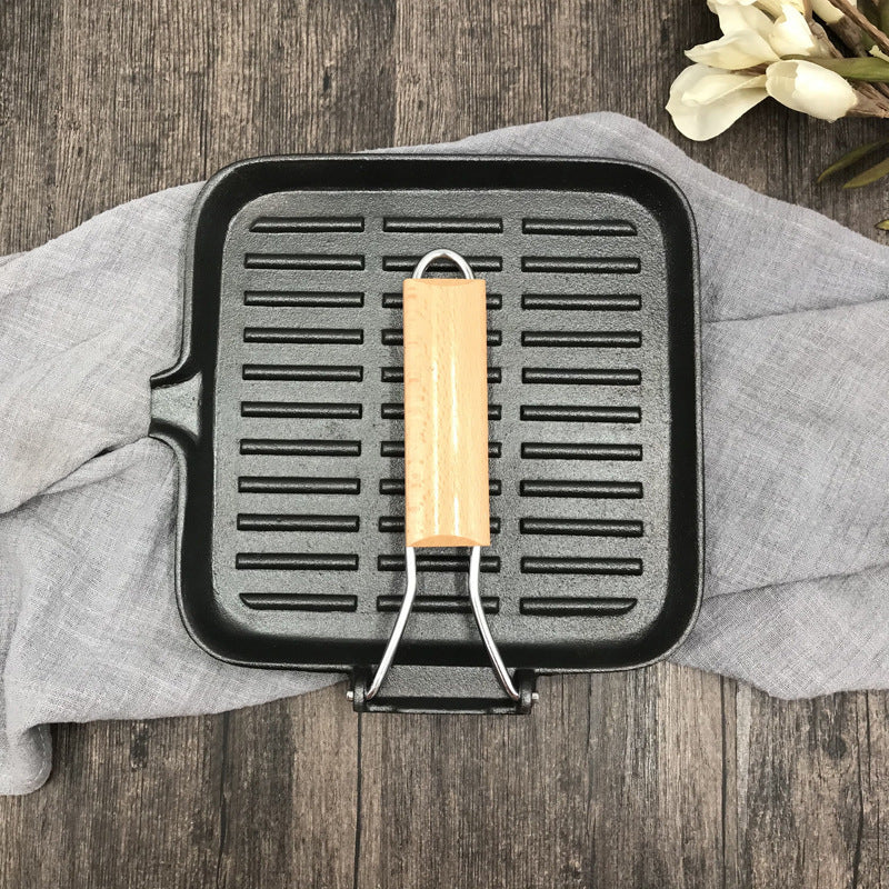 Camping Cookware Cast Iron Steak Skillet Folding Pan