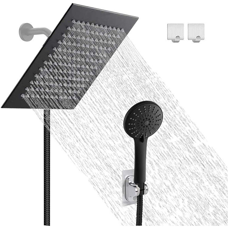 Stainless Steel Square Black Shower Head