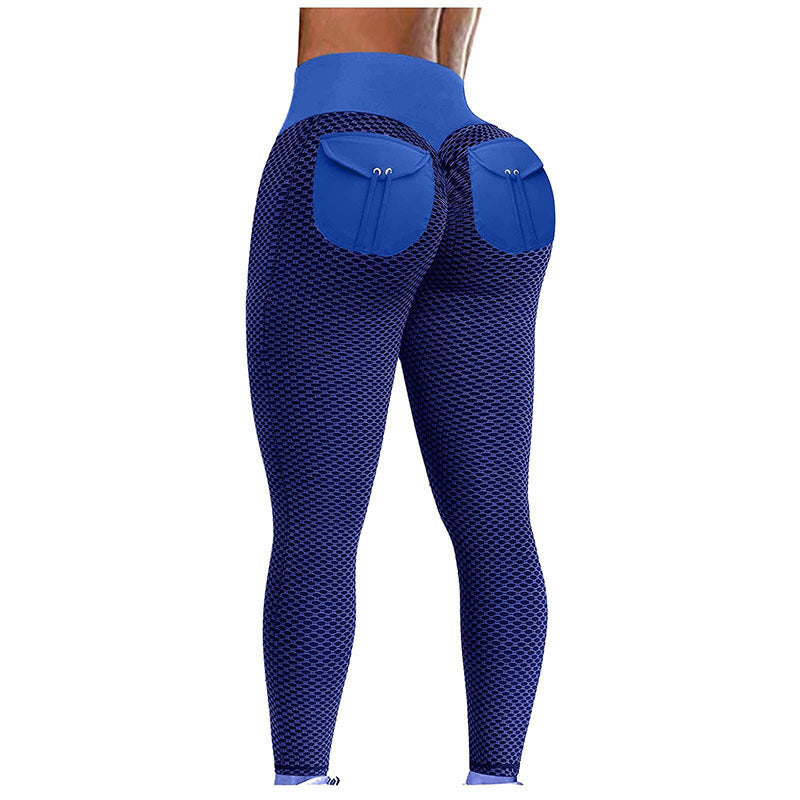 Honeycomb Yoga Pants Butt Pocket High Waist Hip-lift Sportswear