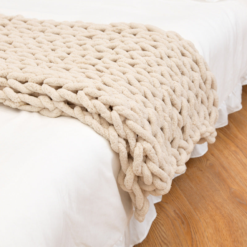 Handwoven Coarse Woolen Thread Blanket