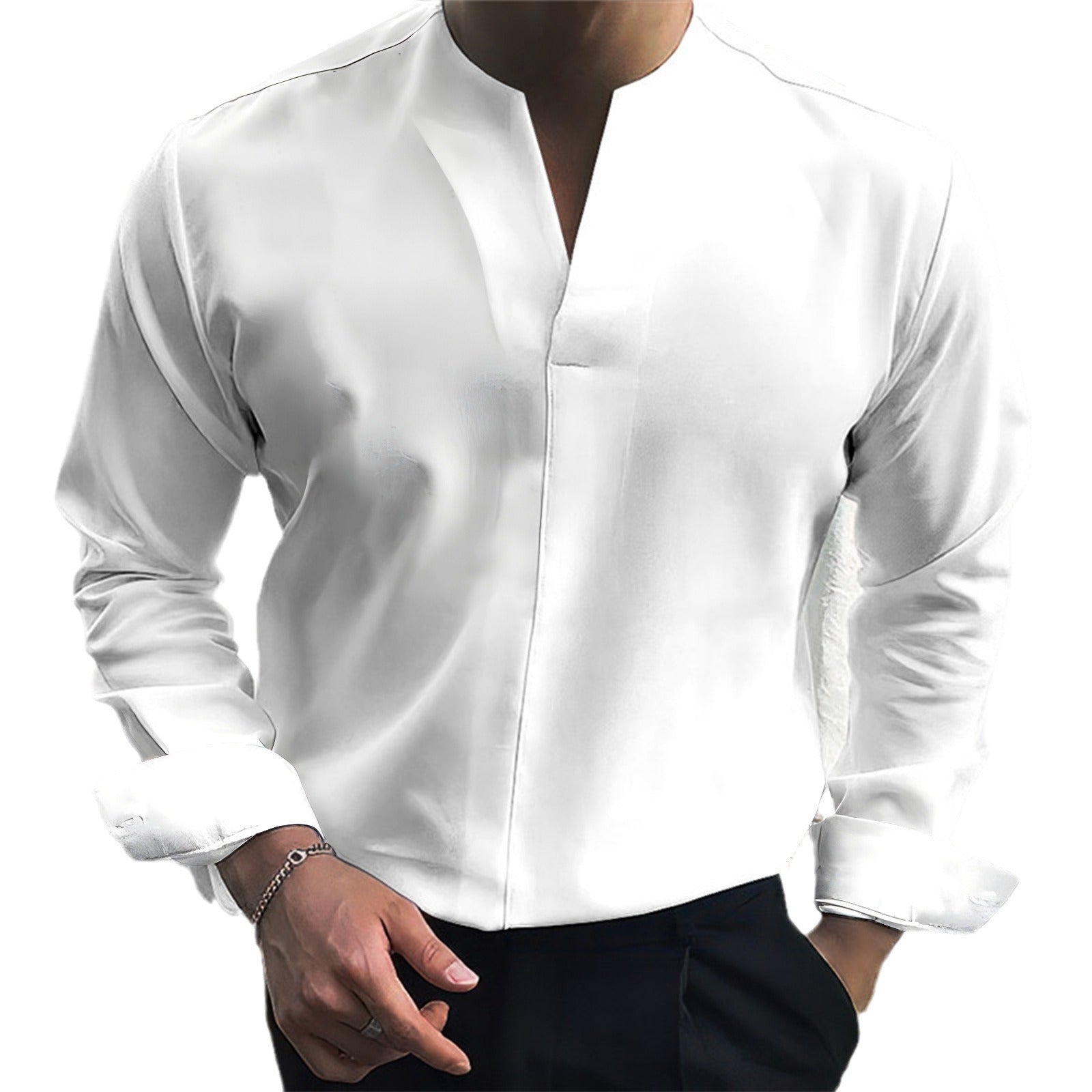 Plus Size Men's Casual Slim Fit Fashion 3D Printed Shirt Men