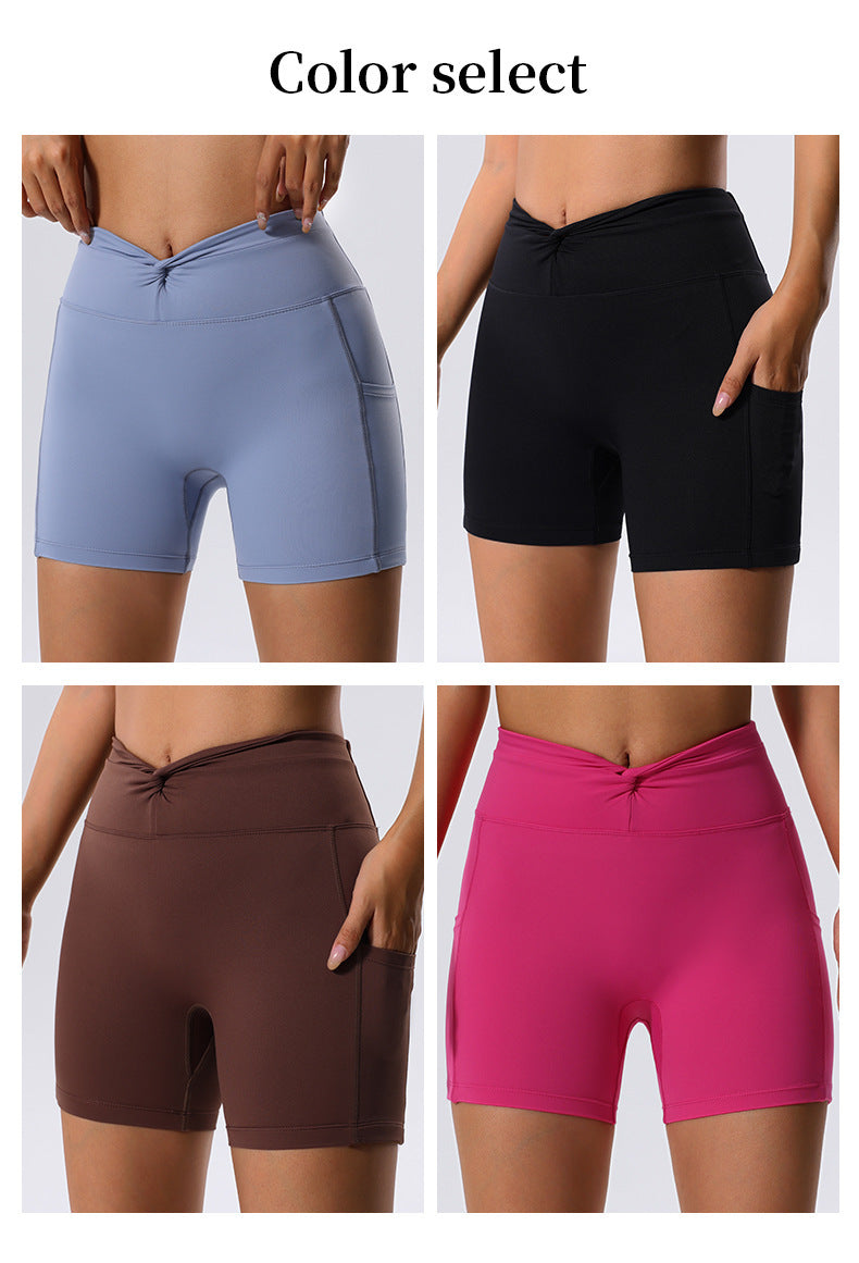 Summer High Waist Hip Raise High Waist Yoga Shorts