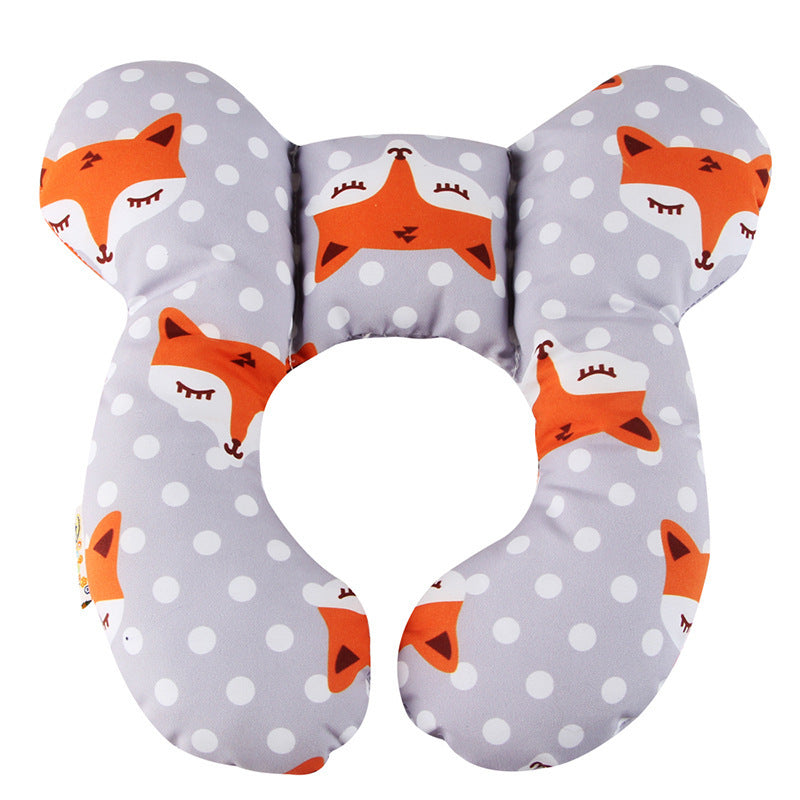 Cute Cartoon Pattern Baby U-shape Pillow Travel Car Seat Neck Protector