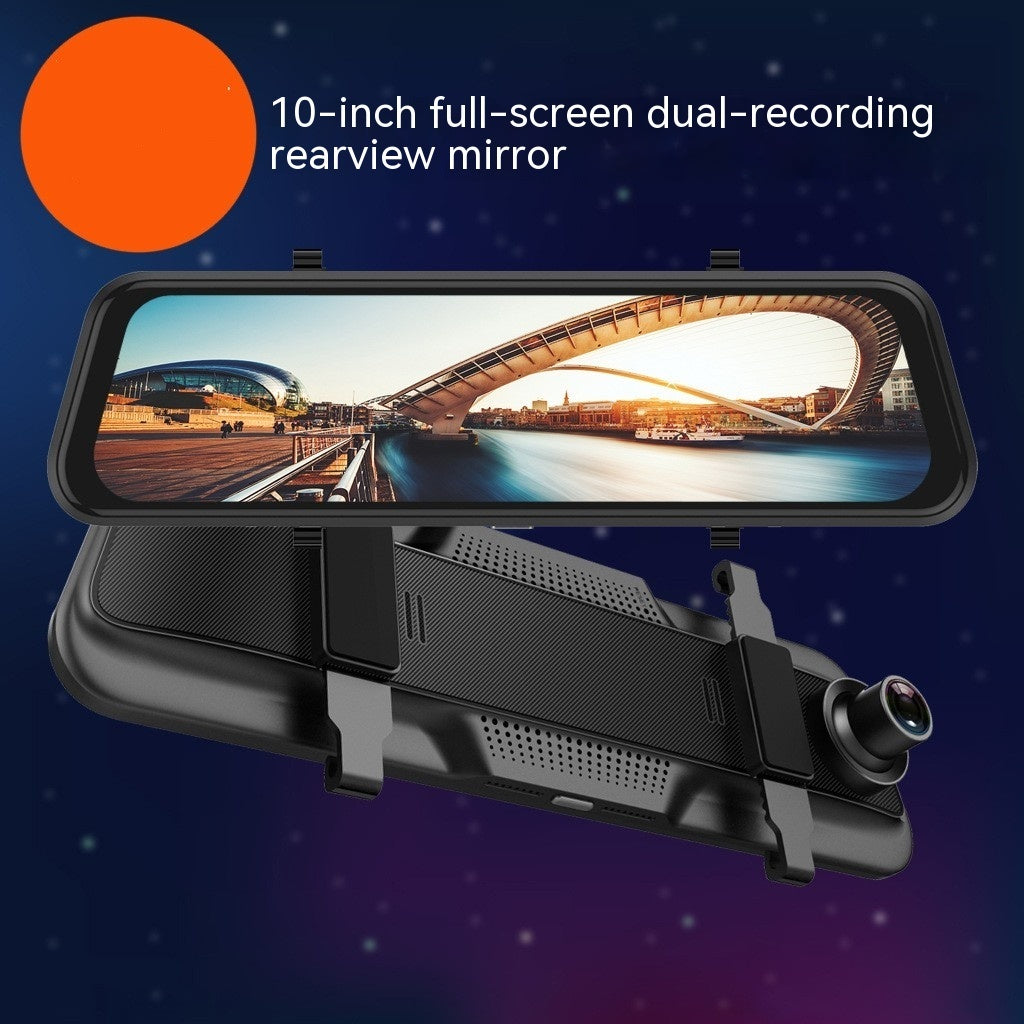 Driving Recorder HD Rearview Mirror 10-inch Full Screen Touch