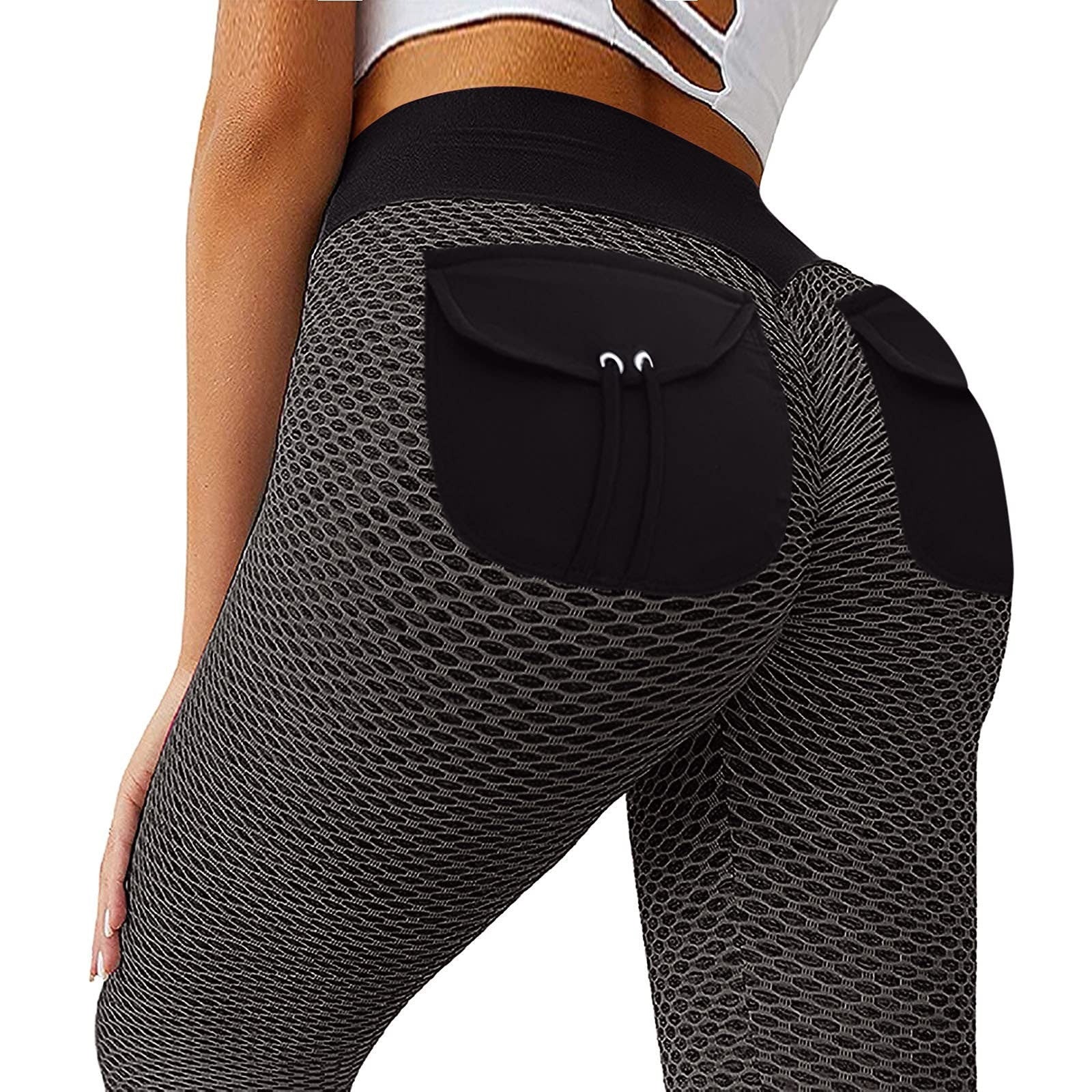 Honeycomb Yoga Pants Butt Pocket High Waist Hip-lift Sportswear