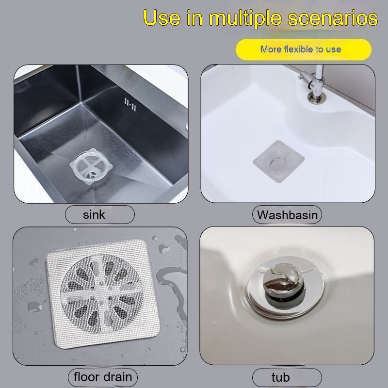 Disposable Self-adhesive Tian Zi Floor Drain Sheet Anti-blocking Insect-proof Anti-hair