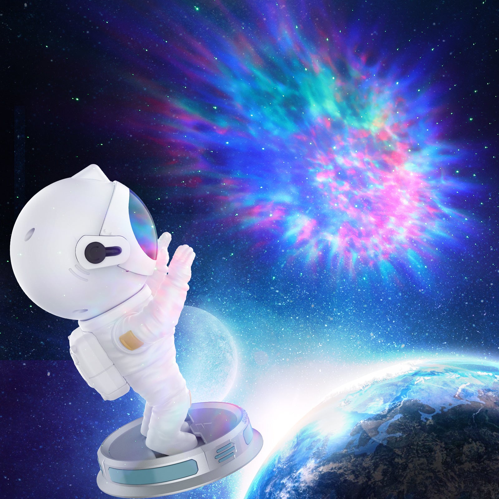 ASTRO STAR LIGHT ムンビン RUISHINE Astronaut Galaxy Projector,Bluetooth Speaker,White
