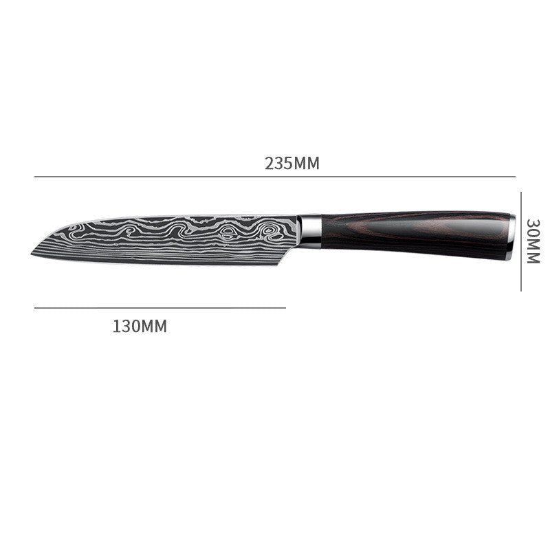 Fruit Knife Laser Damascus Pattern Three Optional